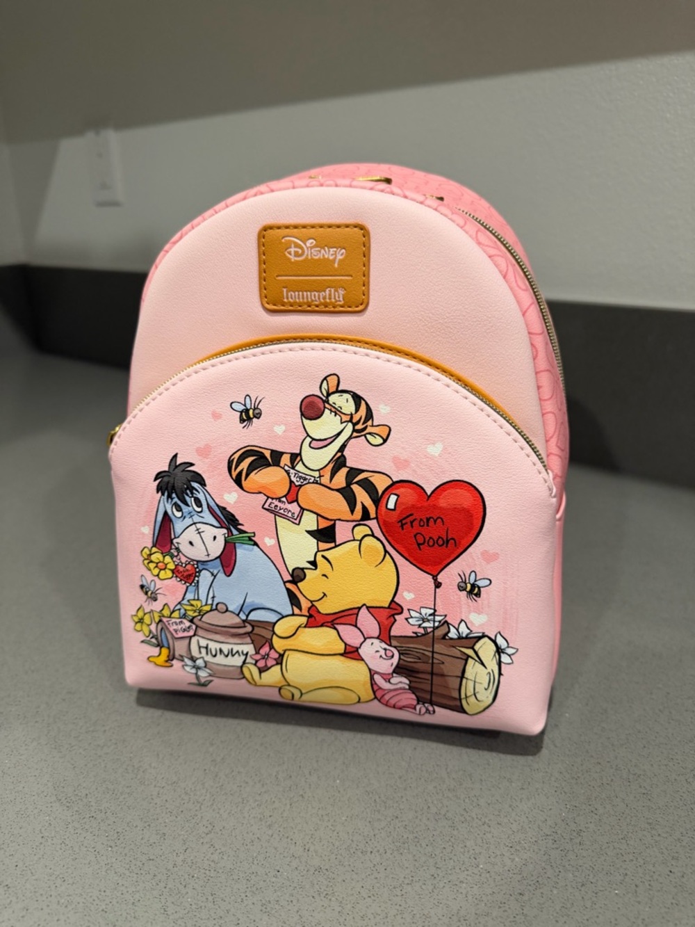 Loungefly Pink Winnie the Pooh Characters Kids Mini Backpack